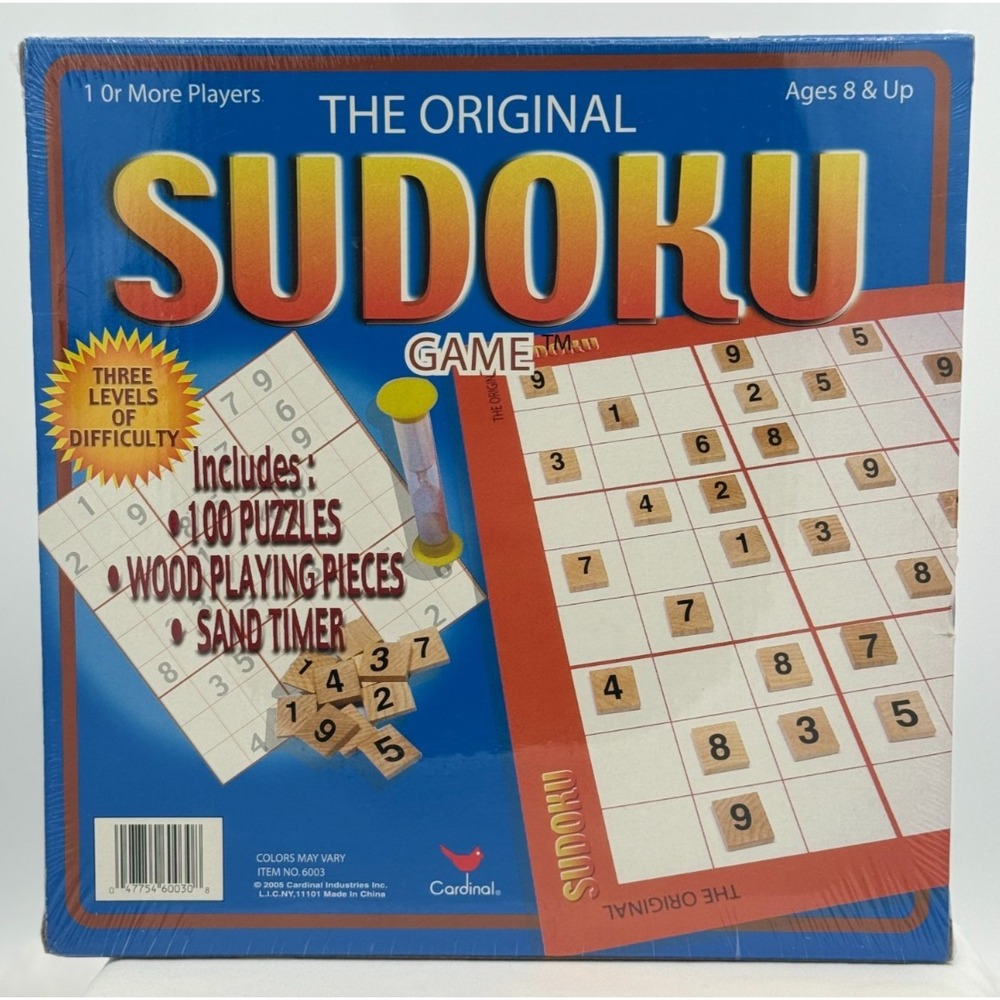 The Original Sudoku Game - 100 Puzzles - NEW Sealed - Cardinal Games